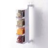 4 Layer Rotating Wall Sticky Masala Shelf Boxes Holder Wall-Mounted Plastic Transparent Seasoning Box for Spice Set