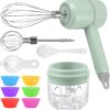 2In1 Rechargeable Garlic Ginger Chopper Electric Egg Beater Whisk Wireless Automatic Meat Food Machine Handheld Mix Kitchen Tool